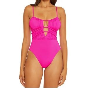 Becca Santorini Sarai One Piece Swimsuit Bathing Suit NWT L